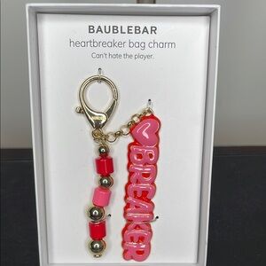 BaubleBar Heartbreaker Bag Charm - Pink and Gold